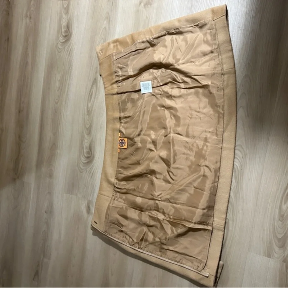 Tory Burch Wool‎ Skirt Women 2 Camel Tan Zipper Detail Mini A-Line